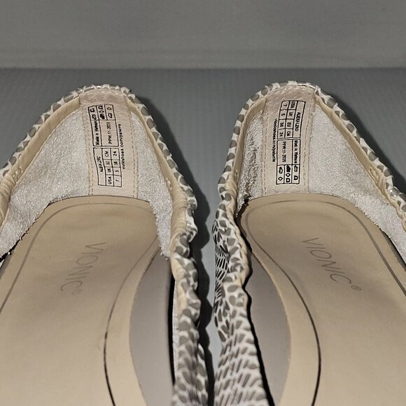 Vionic Alexa Ballet Flat Size 7 Metallic Gray Taupe Leather Lizard Print Slip On - Picture 6 of 13